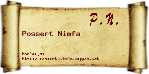 Possert Nimfa névjegykártya